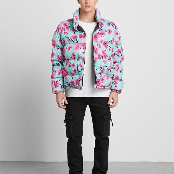 Arizona Green Tea floral Puffer Jacket / Coat - Picture 2 of 13